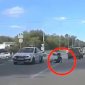 В Уфе момент наезда машины на 13-летнего подростка попал на видео