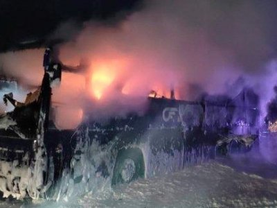 В Башкирии загорелся автобус с пассажирами