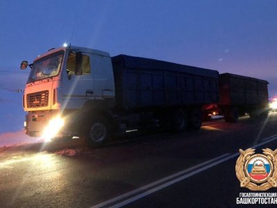 В Башкирии на трассе сотрудники ГИБДД зарержали пьяного водителя грузовика