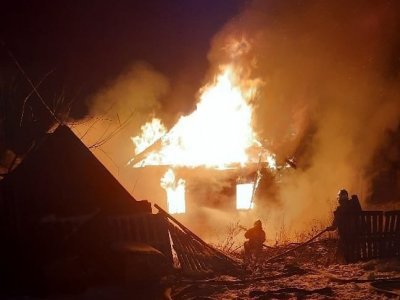 В Уфе во время пожара в бревенчатом доме заживо сгорел 48-летний мужчина