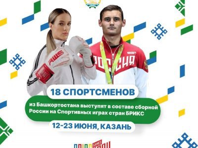 Восемнадцать спортсменов из Башкирии выступят на Спортивных играх стран БРИКС