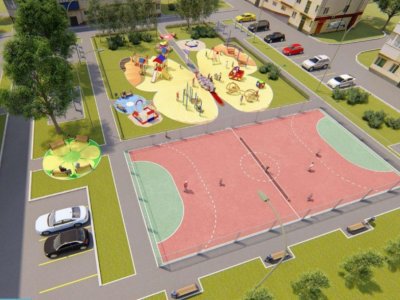 В Туймазах строят «Башкирский дворик»: детская площадка будет в форме бабочки