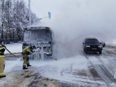 В Башкирии сгорел пассажирский автобус «ПАЗ»: прокуратура проводит проверку