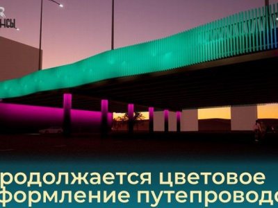 В Уфе путепровод на проспекте Салавата Юлаева получит бирюзовую подсветку