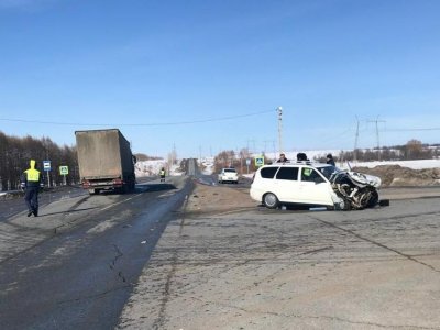 Житель Башкирии на «Ладе Приоре» не уступил дорогу грузовику