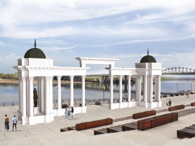 В Уфе началось строительство колоннады на набережной Белой