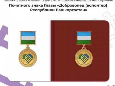 В Башкирии начался приём документов на получение Почётного знака волонтёра