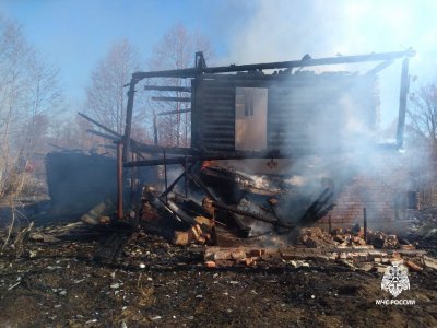 В Уфимском районе при пожаре сгорели два садовых дома и три бани
