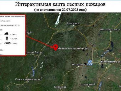 В Башкирии зарегистрирован лесной пожар на территории Белорецкого района