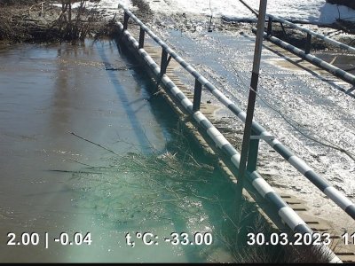 На реке Уршак в Башкирии уровень воды за сутки снизился на полметра
