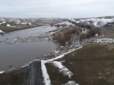 В Башкирии на реке Чермасан образовался затор льда - МЧС