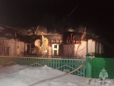 В сгоревшем бревенчатом доме в Башкирии пожарные обнаружили труп мужчины