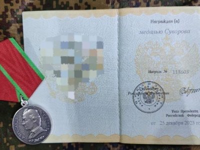 Участник СВО из Башкирии награжден медалью Суворова