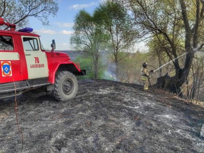 В Благовещенском районе ликвидирован крупный ландшафтный пожар