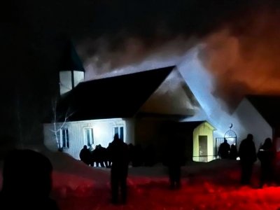 В Башкирии ночью загорелась мечеть