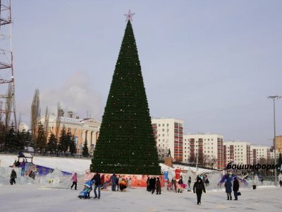 В Уфе установят 18 новогодних елок