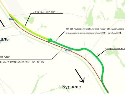 На участке автодороги Бураево — Старобалтачево — Куеда закрыто движение